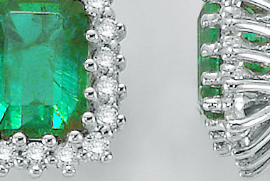 Orecchini Donna con Smeraldi e Diamanti 
