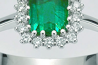 Anello Donna con Smeraldo Naturale e Diamanti 