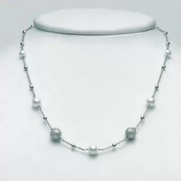  Collana Argento Perle PCL5897