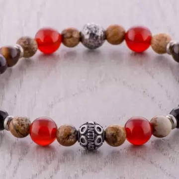  Bracciale Uomo in Argento e Pietre Naturali RODI