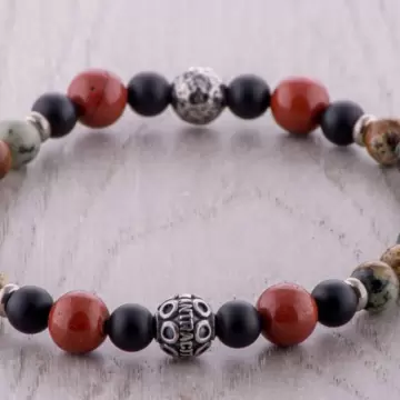  Bracciale Uomo in Argento e Pietre Naturali SARDEGNA