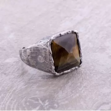  Anello Uomo in Argento RE BROWN