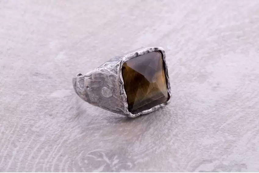 Anello Uomo in Argento RE BROWN  