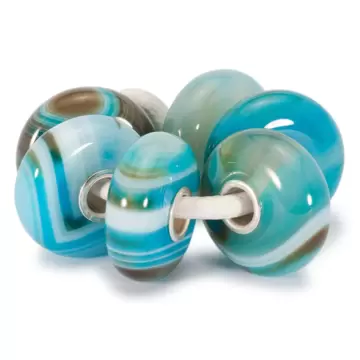  Trollbeads Bead Strisce Agata Azzurra