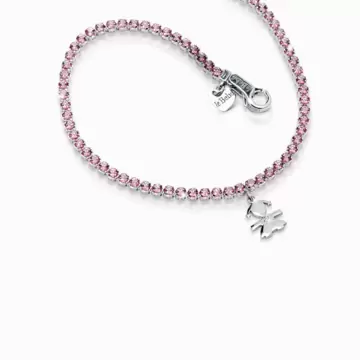  Bracciale Tennis Bimba Oro Bianco e Topazi Rosa