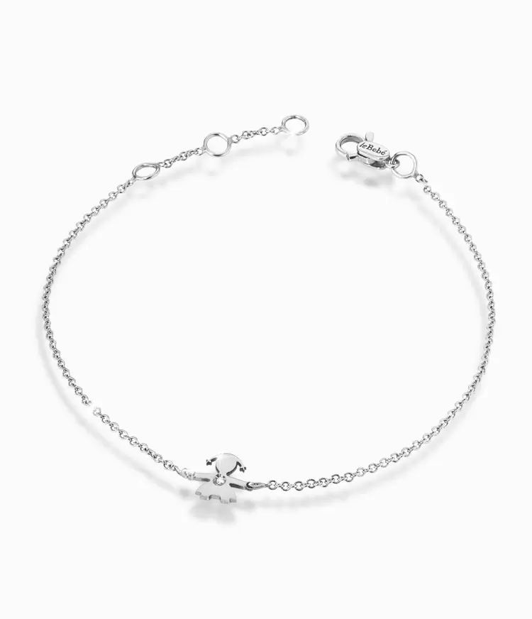 Bracciale femminuccia oro bianco con diamante  