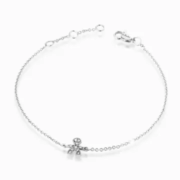 / Bracciale Oro Bianco Pave Di Diamanti LBB-339