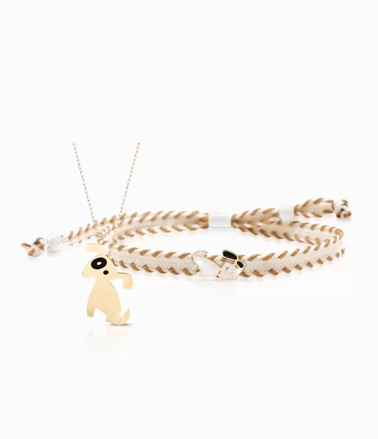 Pendente Catena Oro Bracciale Sagoma Cagnolino PMG040  