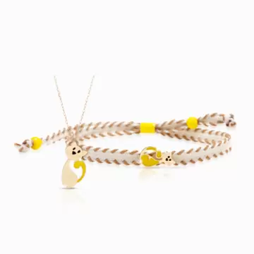  Pendente Catena Oro Bracciale Sagoma Gattino PMG041