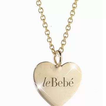 / Collana Oro Giallo Cuore Lebebe Inciso LBB143