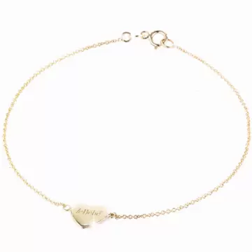  Bracciale in oro giallo, cuore con leBebé inciso