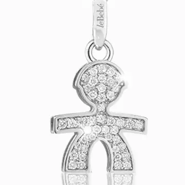 / Collana Oro Bianco Pave Di Diamanti Bimbo LBB151