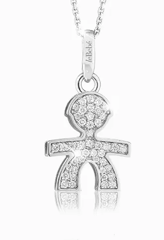 Collana Oro Bianco Pave Di Diamanti Bimbo LBB151  