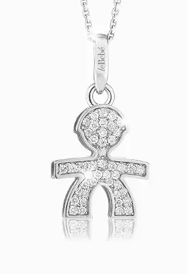 Collana Oro Bianco Pave Di Diamanti Bimbo LBB151 