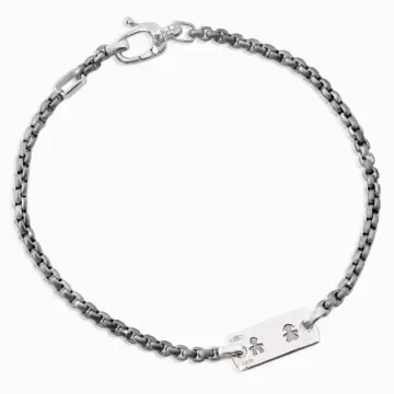 / Bracciale Uomo Titanio Oro Bianco Incisione LBU-013