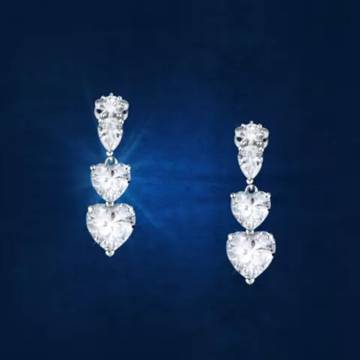 Orecchini pendenti cuori Diamond Heart