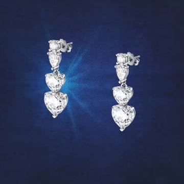 Orecchini pendenti cuori Diamond Heart